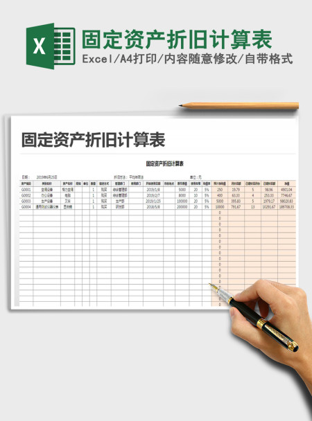 2021年固定资产折旧计算表