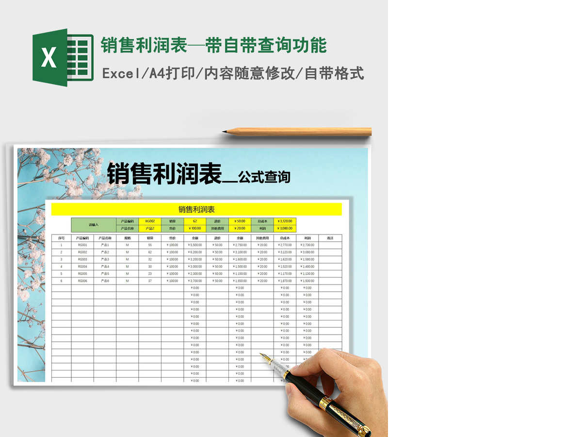 2021年销售利润表—带自带查询功能