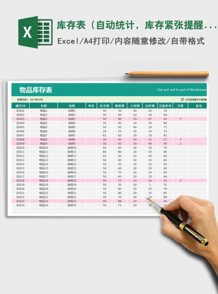 2021年库存表(自动统计,库存紧张提醒) 2021年库存表(自动统计,库存紧张提醒)