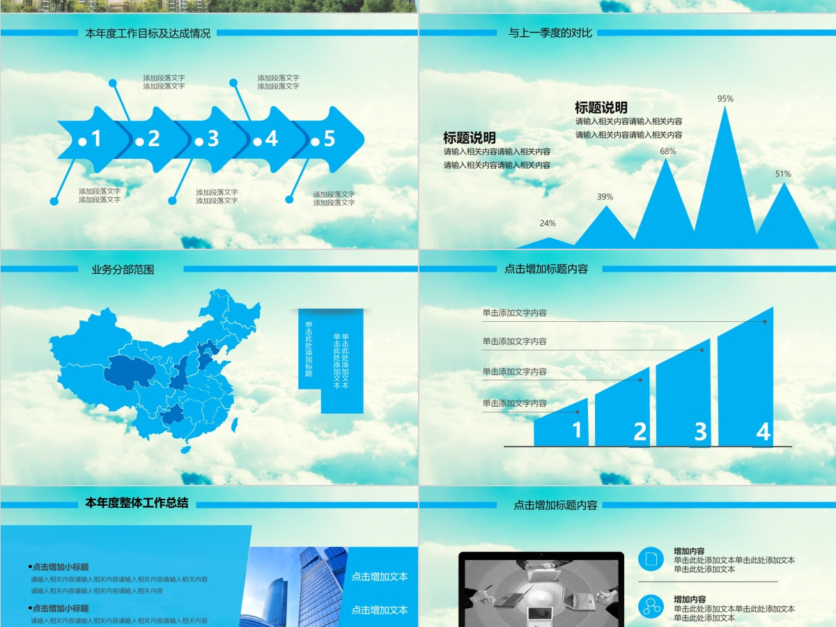 房地产行业业绩销售工作汇报PPT动态模板