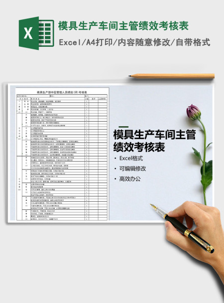 2021年模具生产车间主管绩效考核表