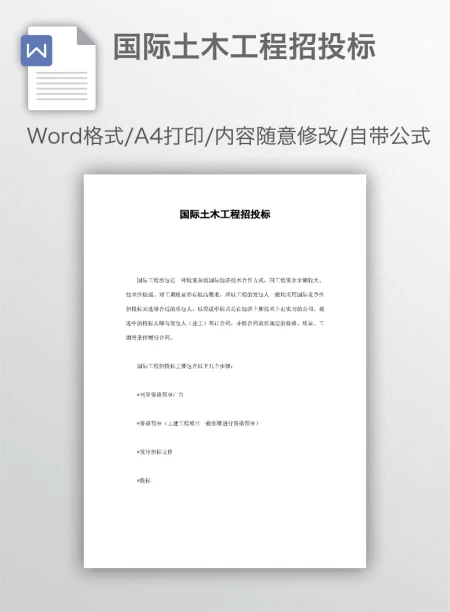 国际土木工程招投标