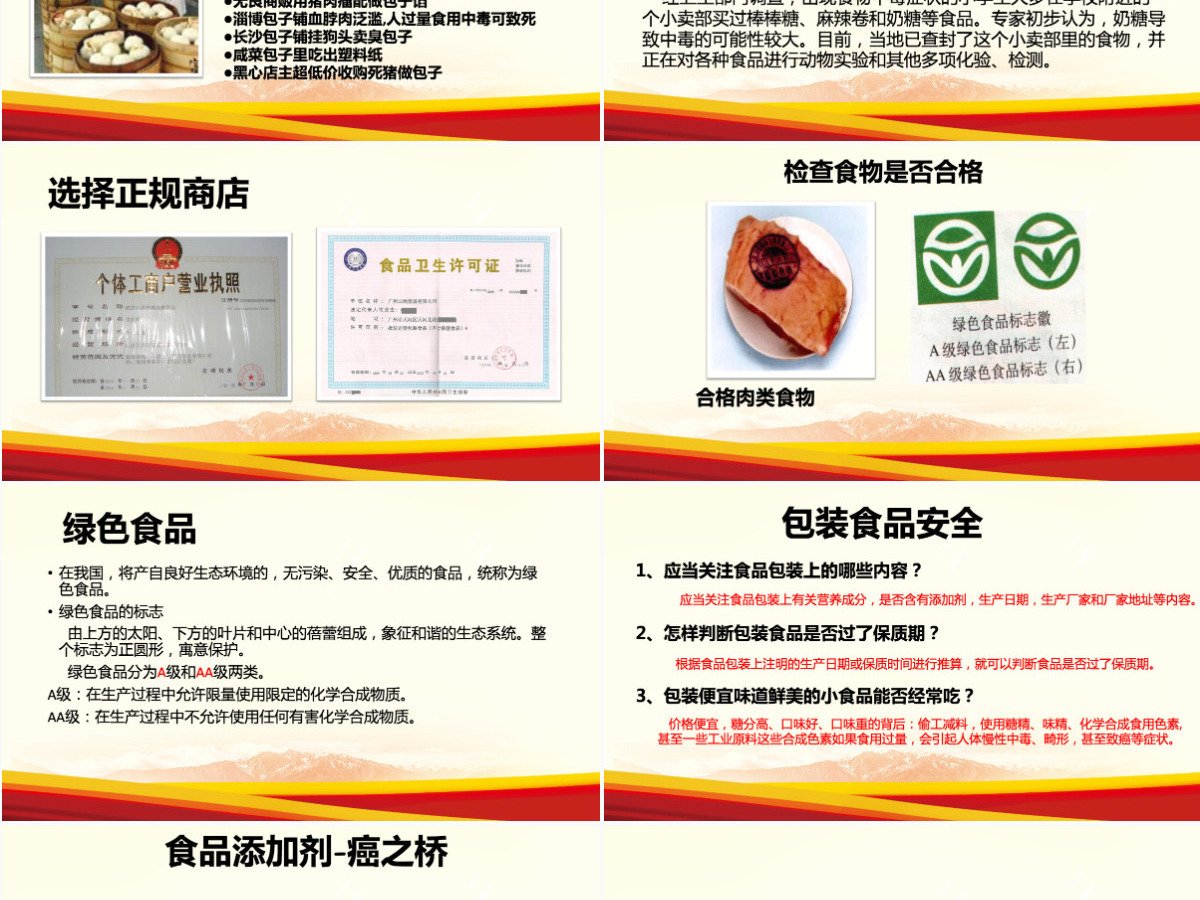 校园小学生食品安全健康动态PPT模板宣传