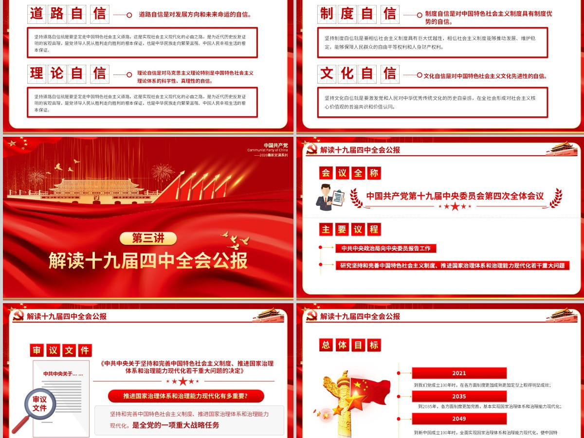 2020党支部党委党组七一建党最新党课我们走在大路上动态PPT模板-含讲稿