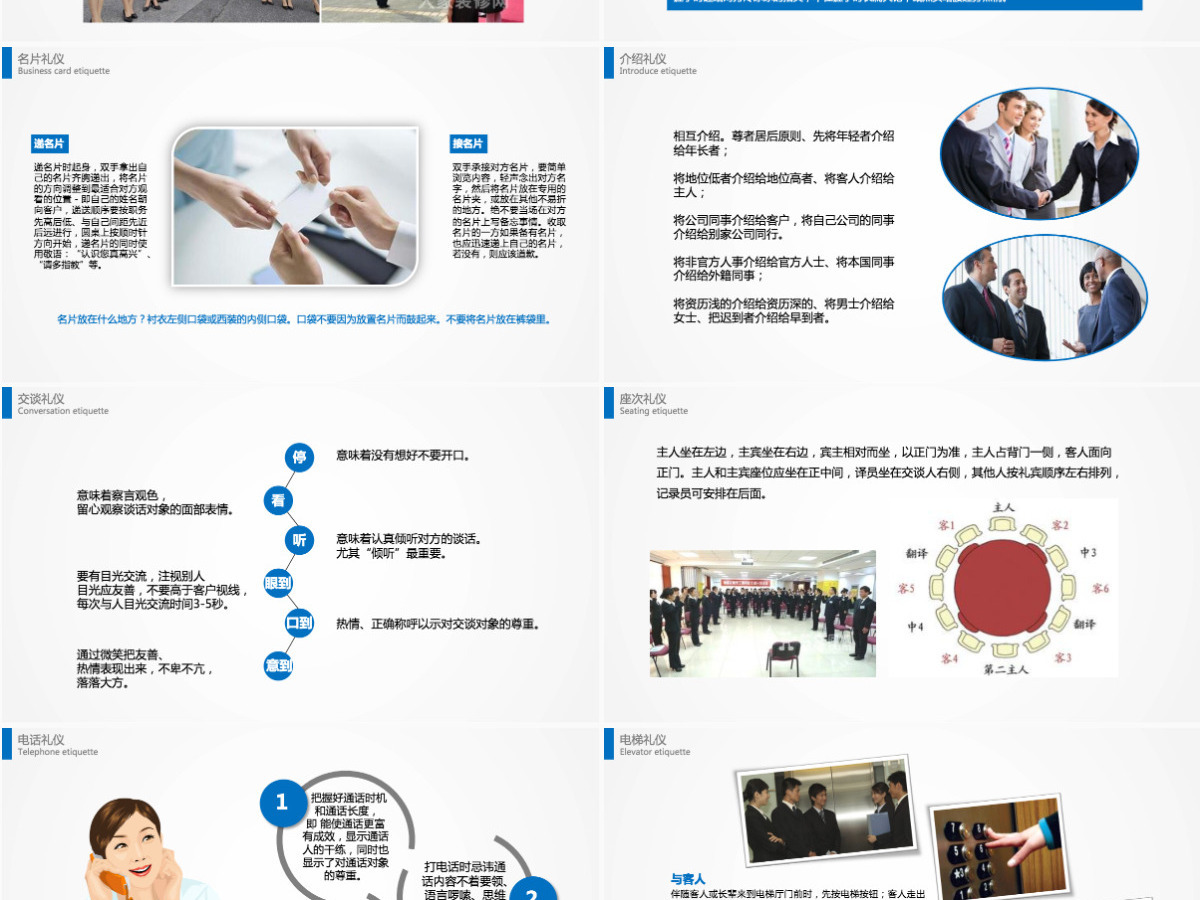 商务礼仪培训ppt模板幻灯片