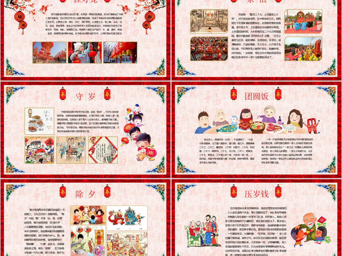 新年春节习俗传统文化民俗中国年PPT模板