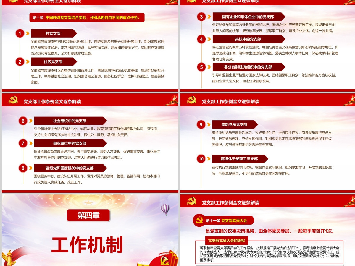 原创2018中国共产党支部工作条例党课PPT-含讲稿