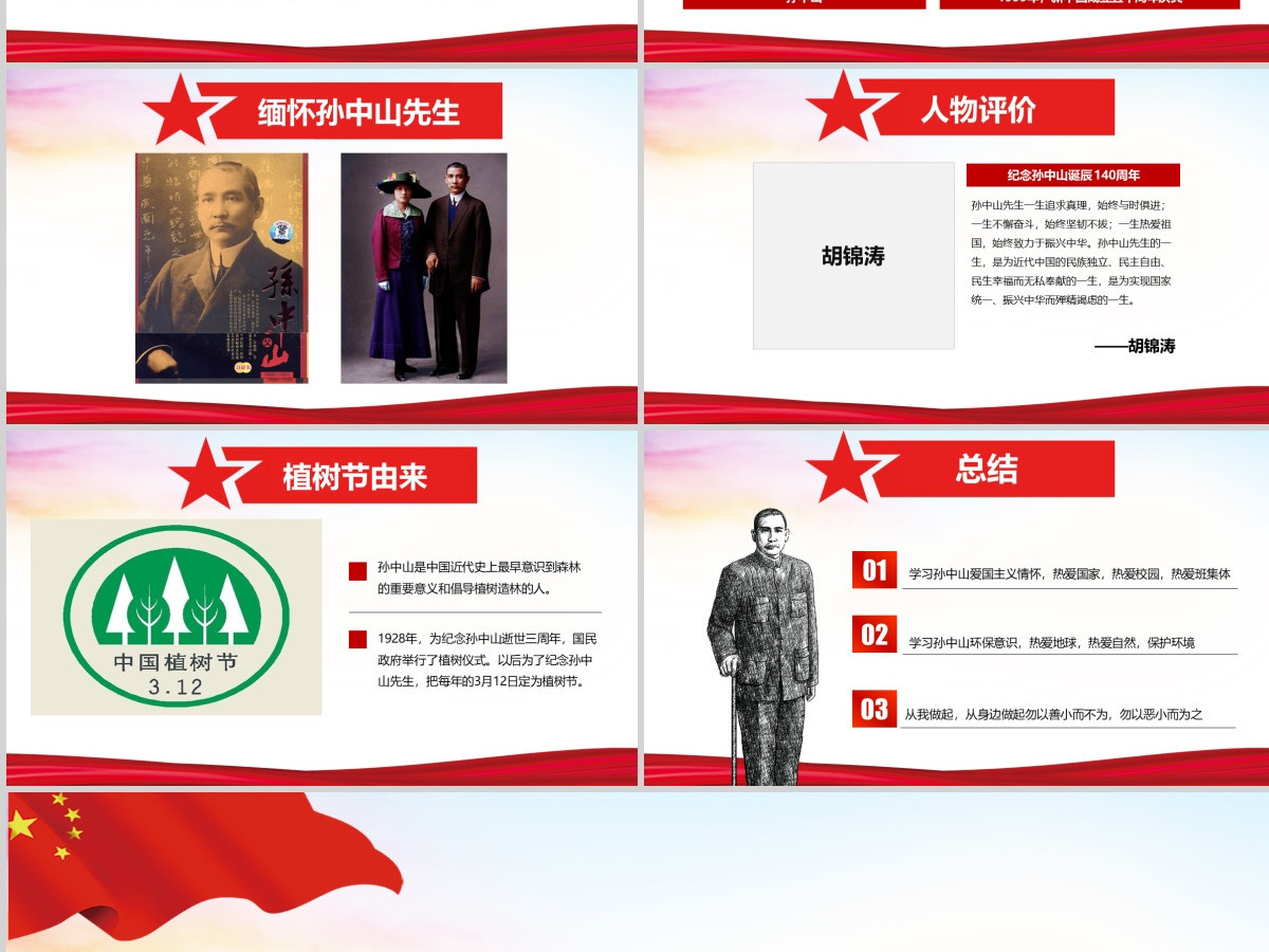原创孙中山诞辰日逝世纪念日辛亥革命PPT模板-版权可商用