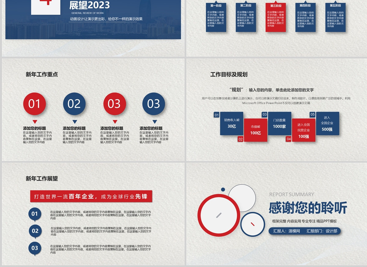 2023企业年终报告总结工作计划ppt
