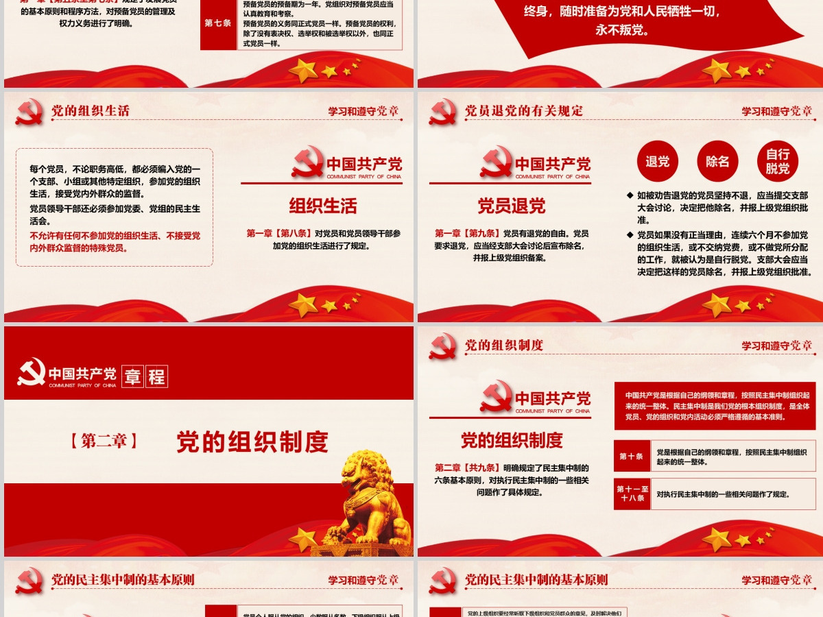 十九大党章全方位解读学习中国共产党章程--含讲稿