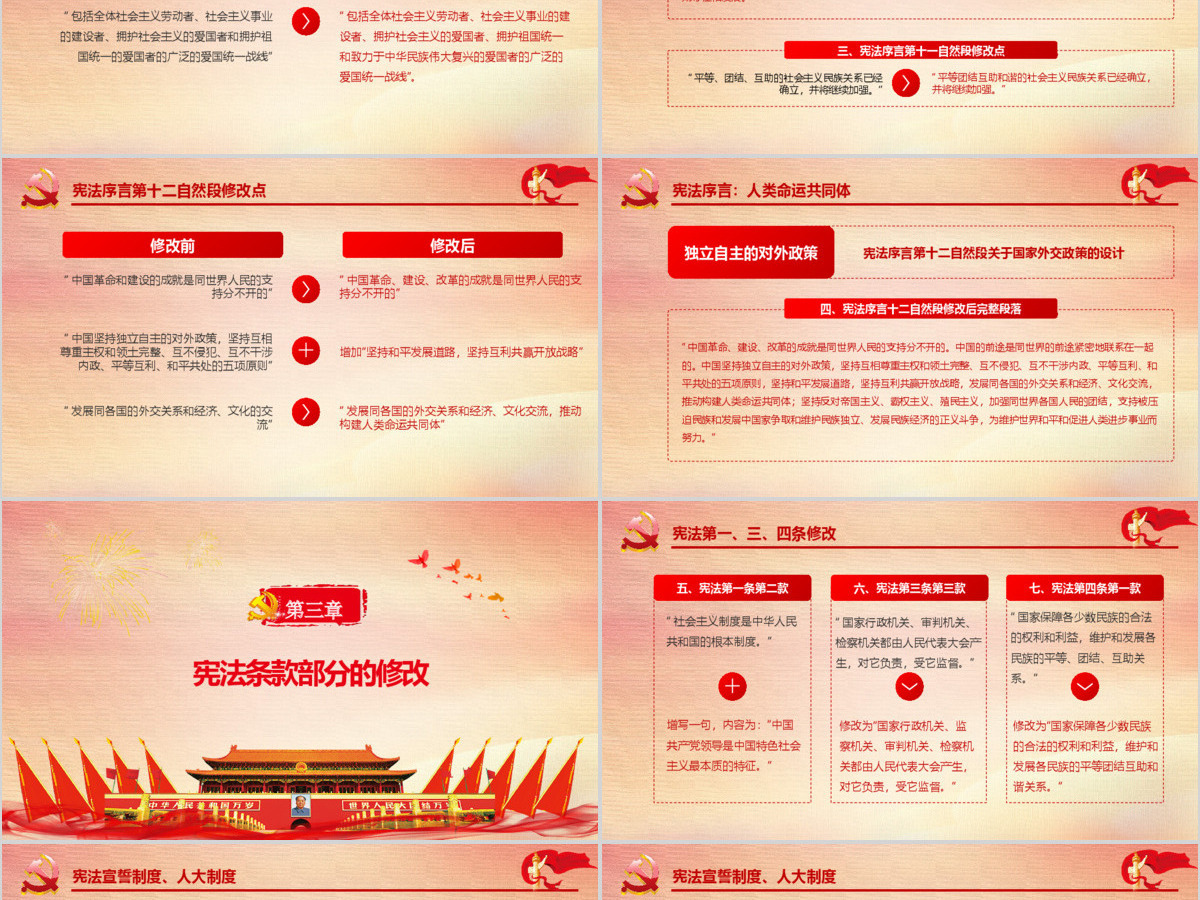 十九届二中全会审议通过宪法修改建议党建党课精神学习PPT模板
