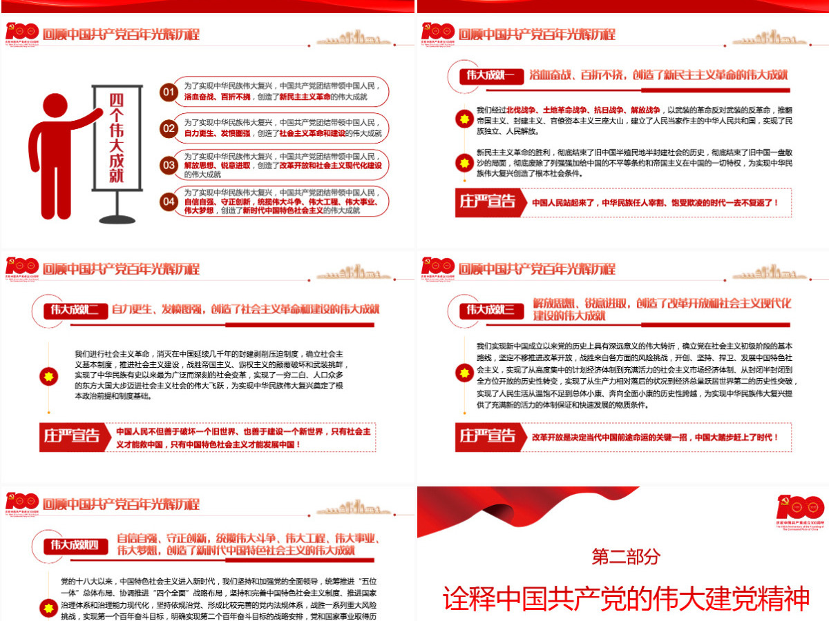 2021庆祝中国共产党成立100周年大会上的重要讲话精神学习PPT党史学习教育专题辅导党课课件-含讲稿 2021庆祝中国共产党成立100周年大会上的重要讲话精神学习PPT党史学习教育专题辅导党课课件-含讲稿