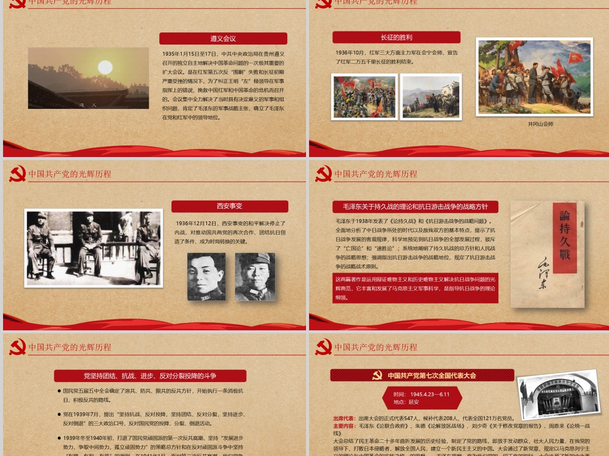党的光辉历程教育培训学习建党节PPT模板-含讲稿