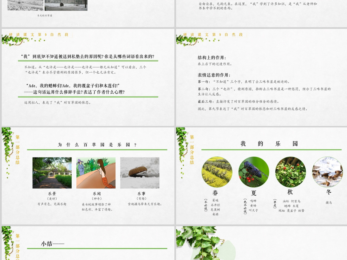 初中语文【从百草园到三味书屋】课件PPT 初中语文【从百草园到三味书屋】课件PPT