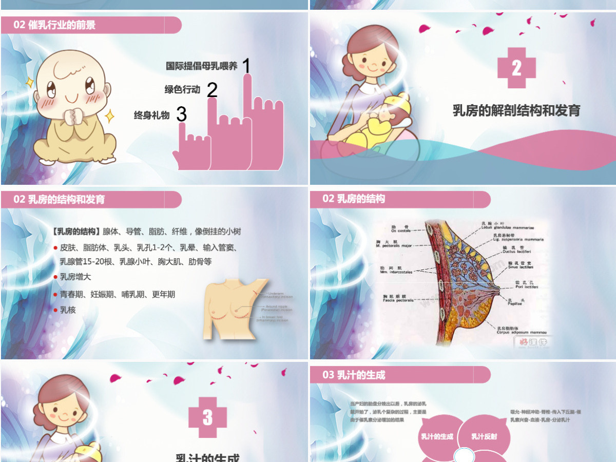 催乳师培训职业培训教育粉色温馨卡通ppt模板 催乳师培训职业培训教育粉色温馨卡通ppt模板