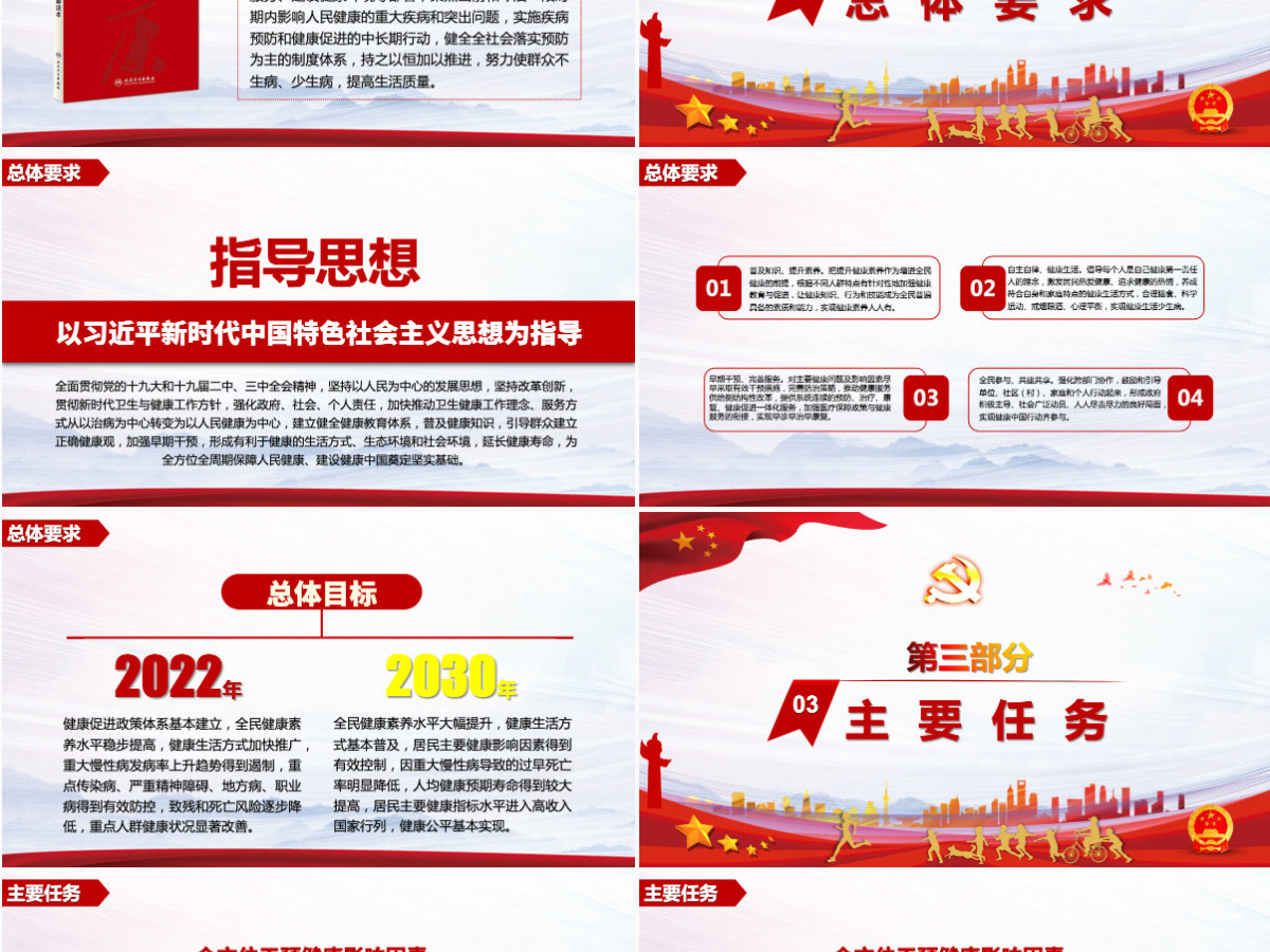 原创关于实施健康中国行动的意见健康中国2030规划纲要党政党课PPT-版权可商用 原创关于实施健康中国行动的意见健康中国2030规划纲要党政党课PPT-版权可商用
