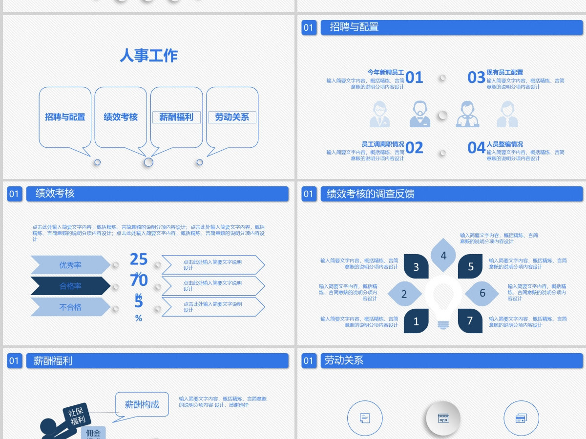 2021极简蓝色人资行政部年终工作总结