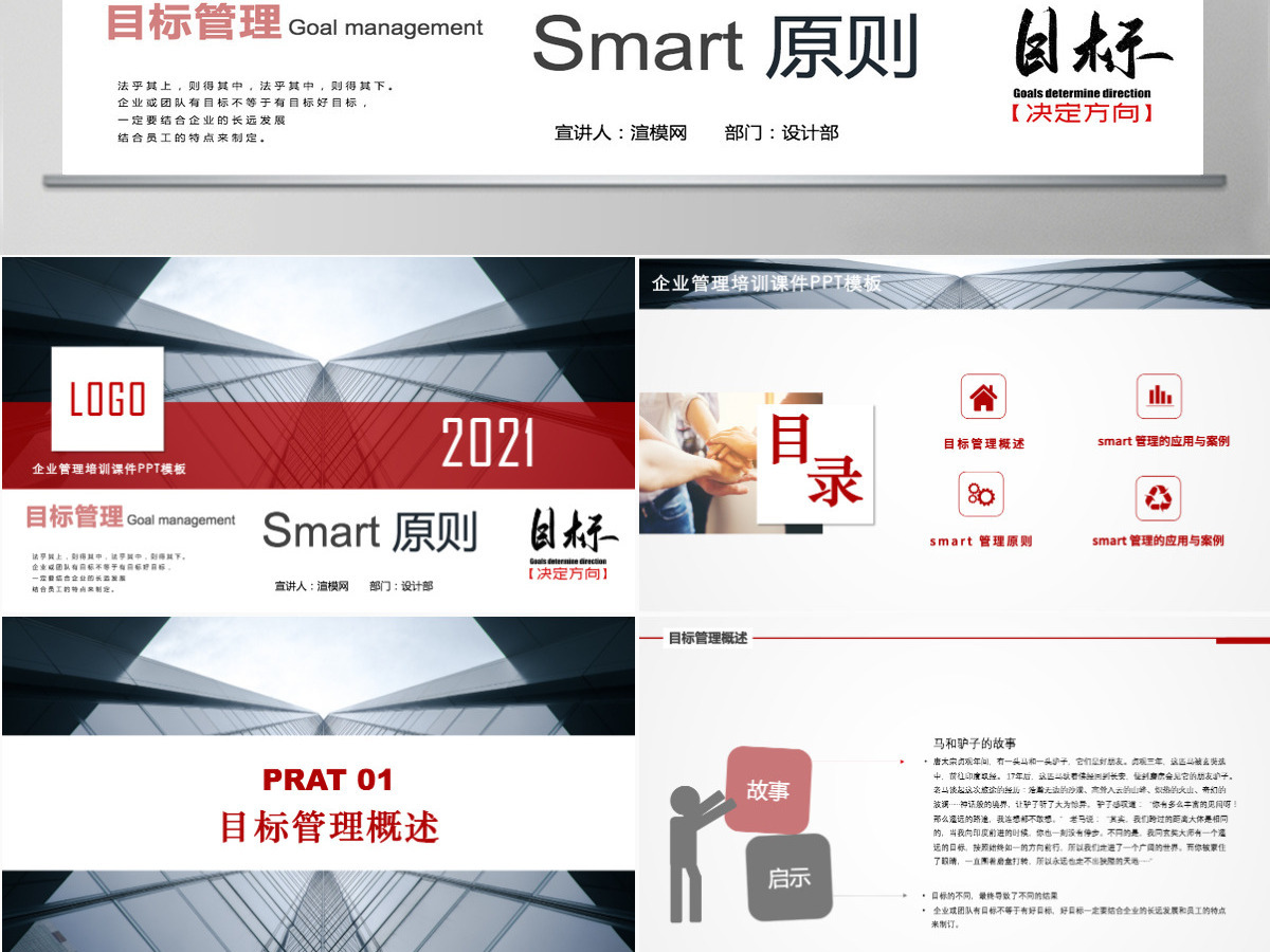 Smart原则目标管理企业管理培训课件PPT模版 Smart原则目标管理企业管理培训课件PPT模版