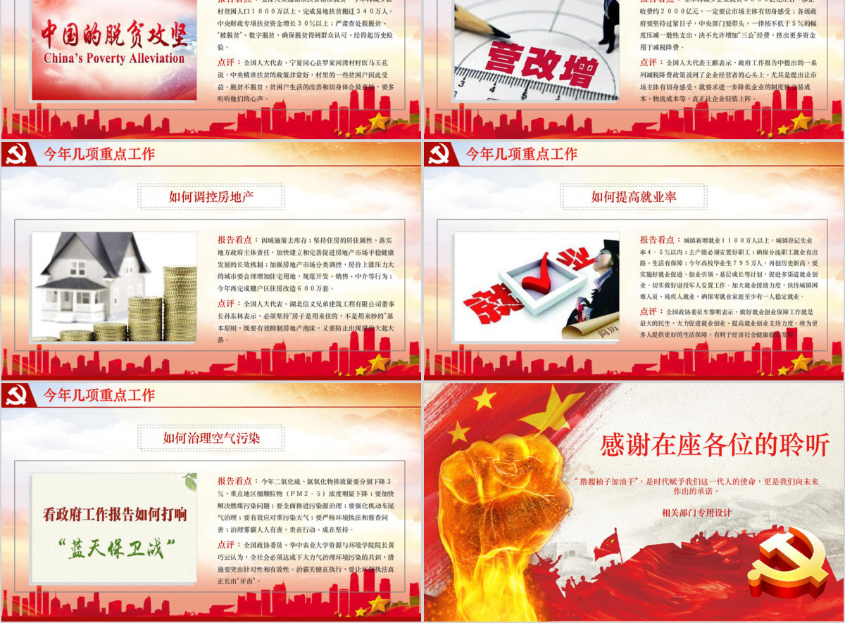 政府工作报告解读暨两会政府汇报学习PPT