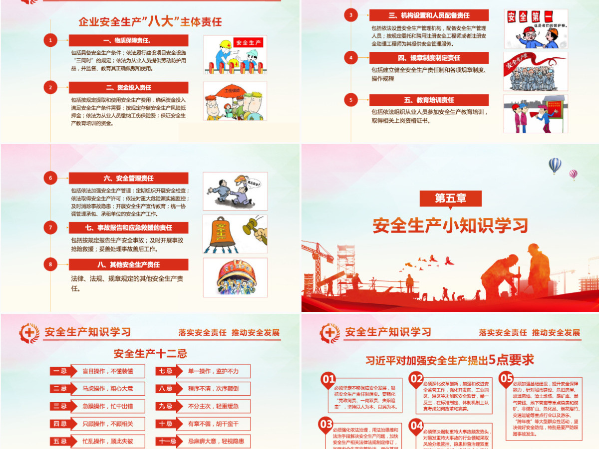2021全国安全生产月PPT红色落实安全责任推动安全发展主题模板 2021全国安全生产月PPT红色落实安全责任推动安全发展主题模板