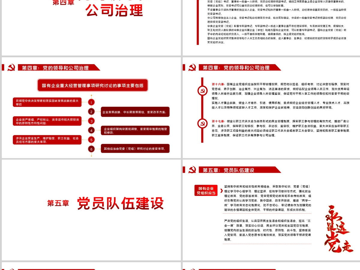 党政党建党课2020年中国共产党国有企业基层组织工作条例PPT模板 党政党建党课2020年中国共产党国有企业基层组织工作条例PPT模板