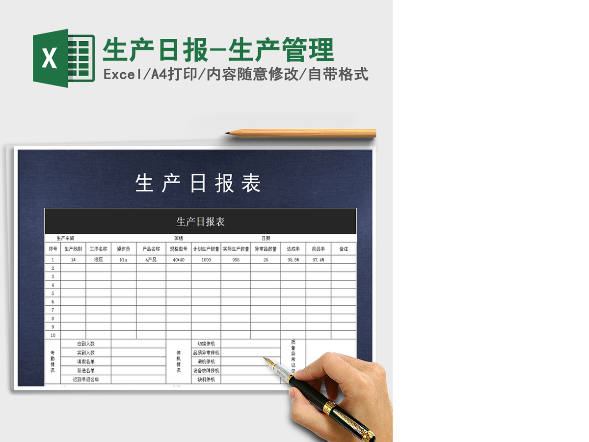 2021年生产日报-生产管理