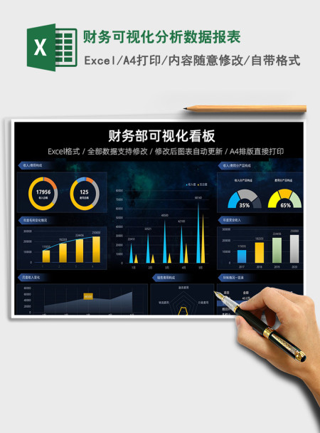 2021年财务可视化分析数据报表