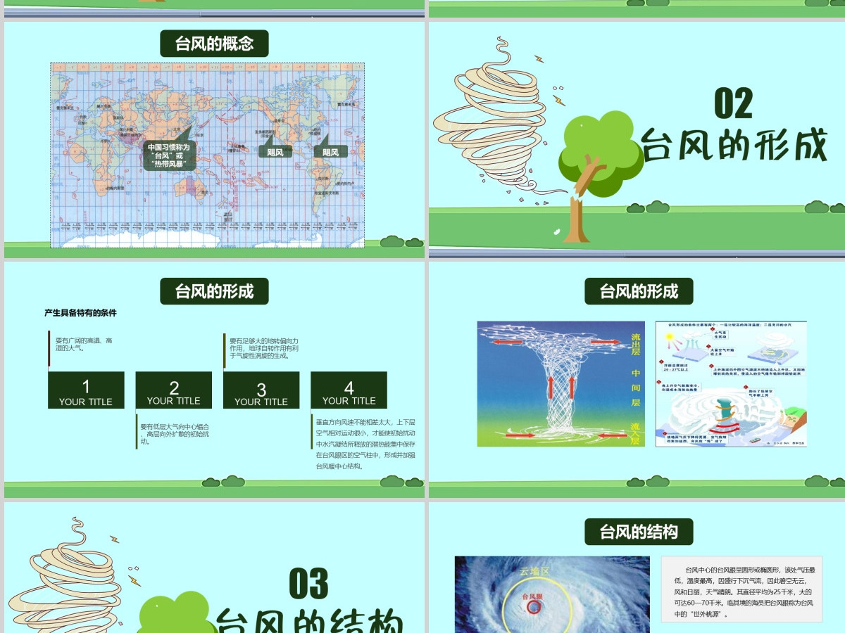 原创防御台风防汛抗洪知识教育讲座PPT模板-版权可商用