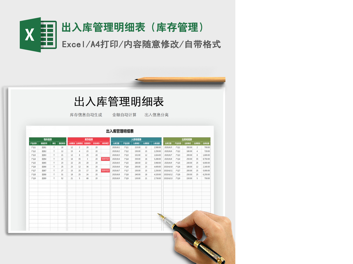2021年出入库管理明细表(库存管理) 2021年出入库管理明细表(库存管理)