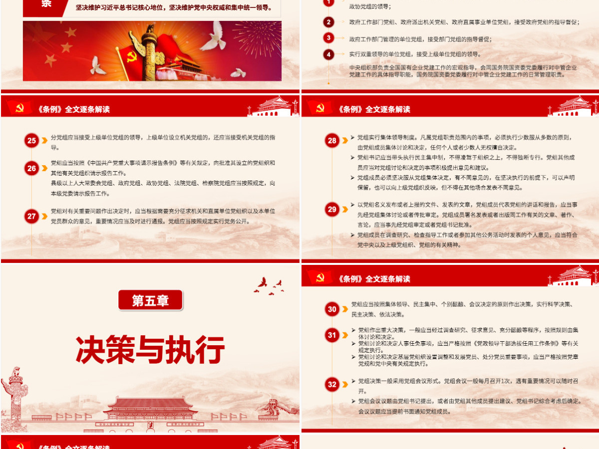 原创中国共产党党组工作条例学习解读党课PPT