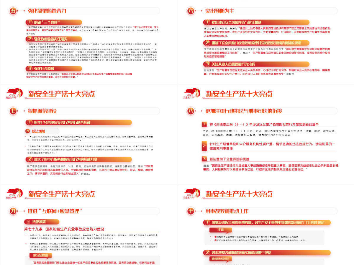 遵守安全生产法当好第一责任人红色大气风2022安全生产月宣传安全教育课件模板PPT