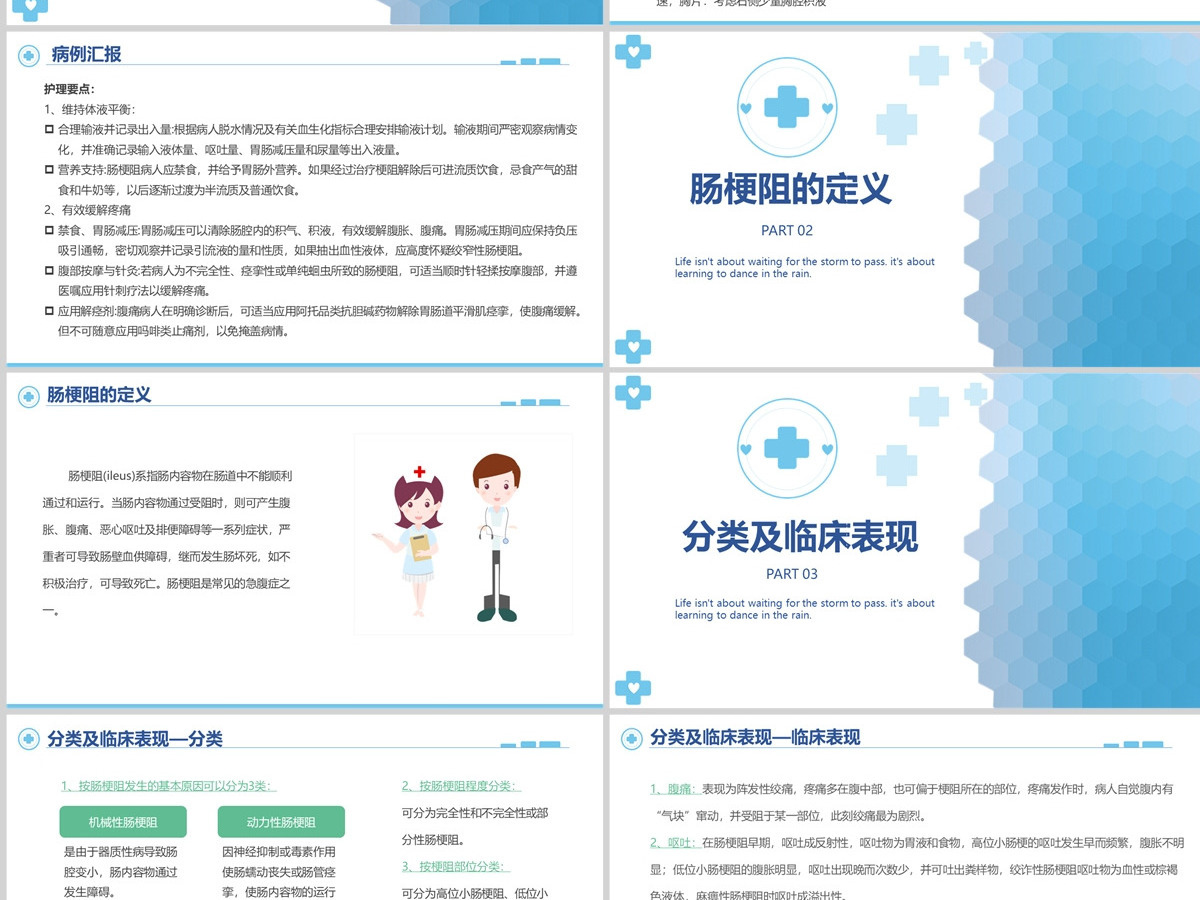 2022肠梗阻医疗护理查房清新简约护理查房通用PPT