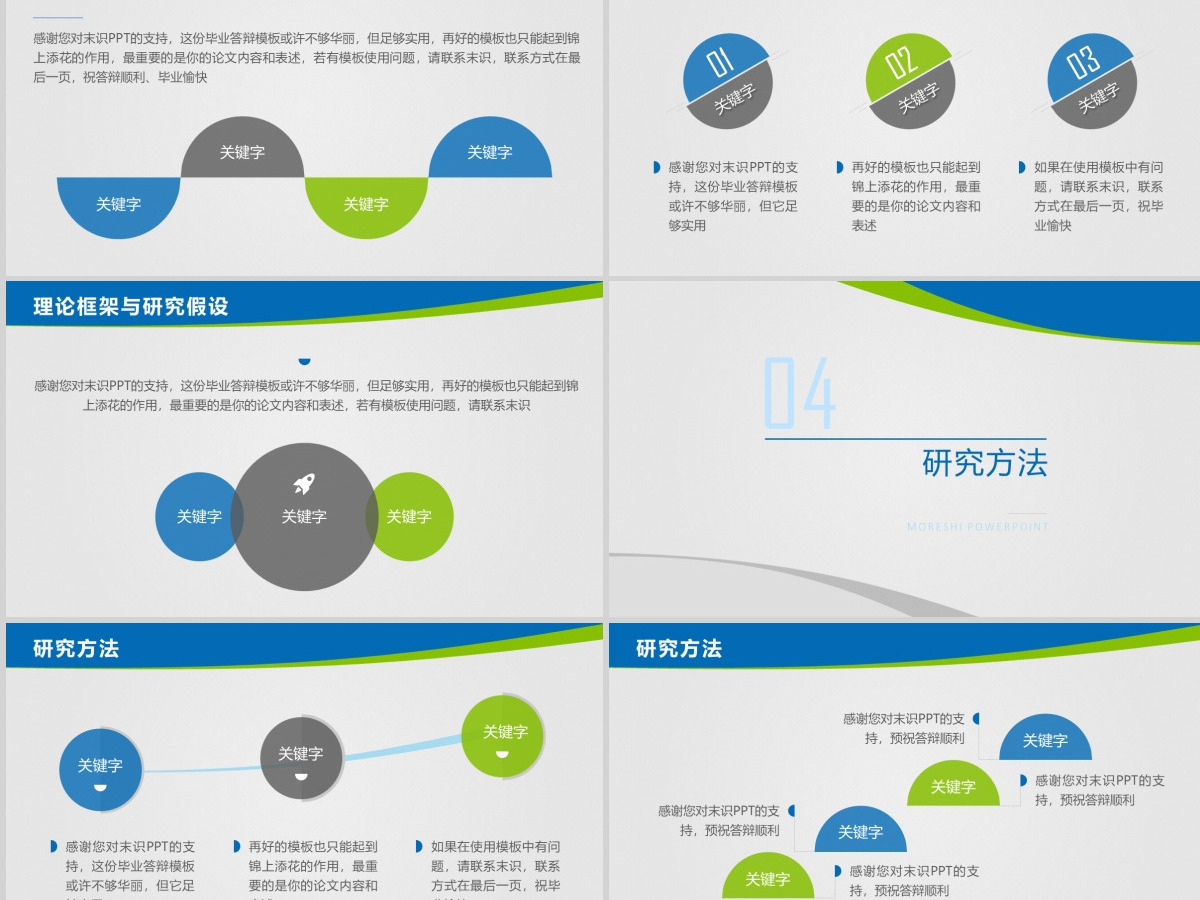 蓝色大气简约毕业论文博士演示模板PPT
