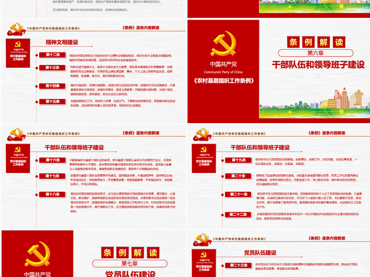 原创2018农村党基层组织工作条例党政党建-版权可商用含讲稿