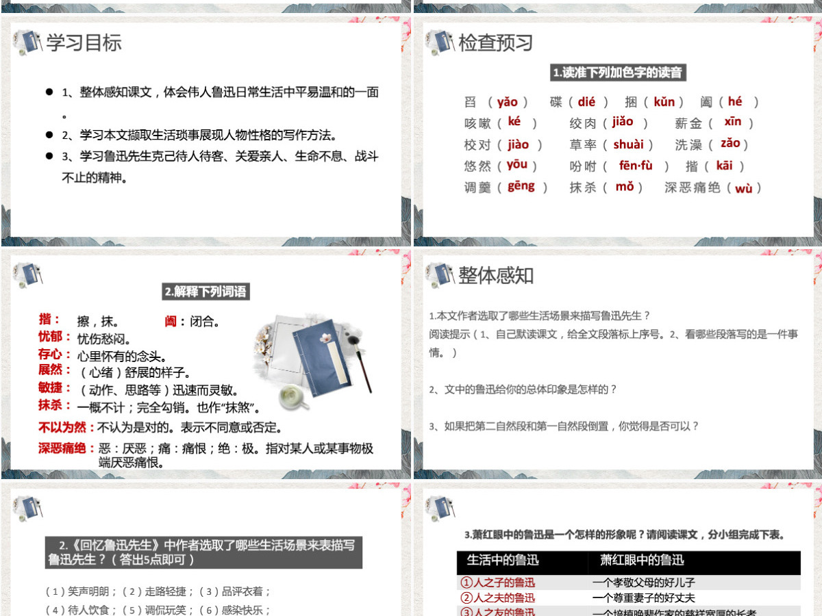 回忆鲁迅先生（节选）PPT部编版七年级语文课件模板
