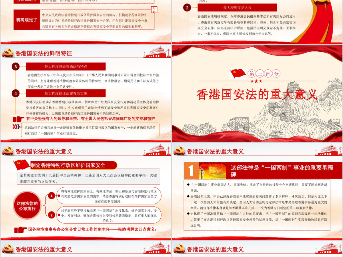 学习《香港特别行政区维护国家安全法》PPT模板
