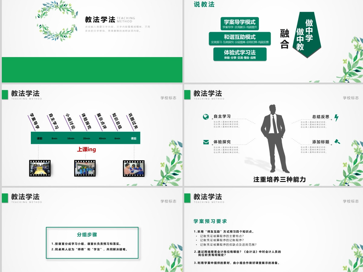 简约清新教育说课公开课PPT动态模板幻灯片 简约清新教育说课公开课PPT动态模板幻灯片