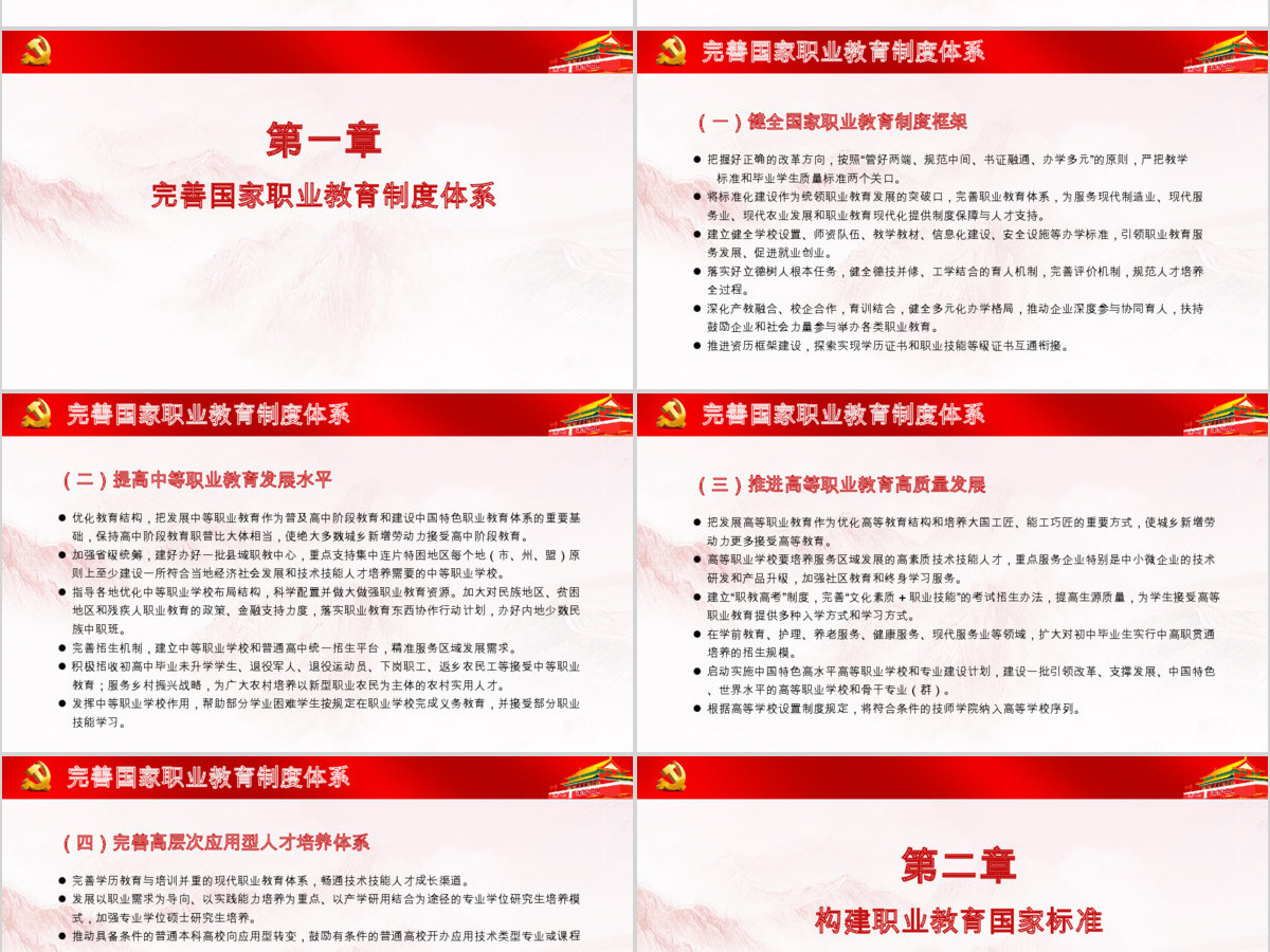 2019红色国家职业教育改革实施方案PPT 2019红色国家职业教育改革实施方案PPT