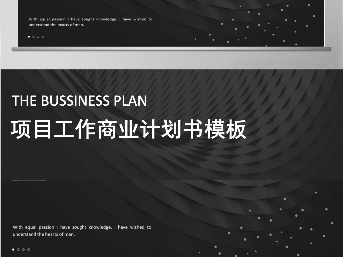 黑色商务大气项目创业计划书（含倒计时）