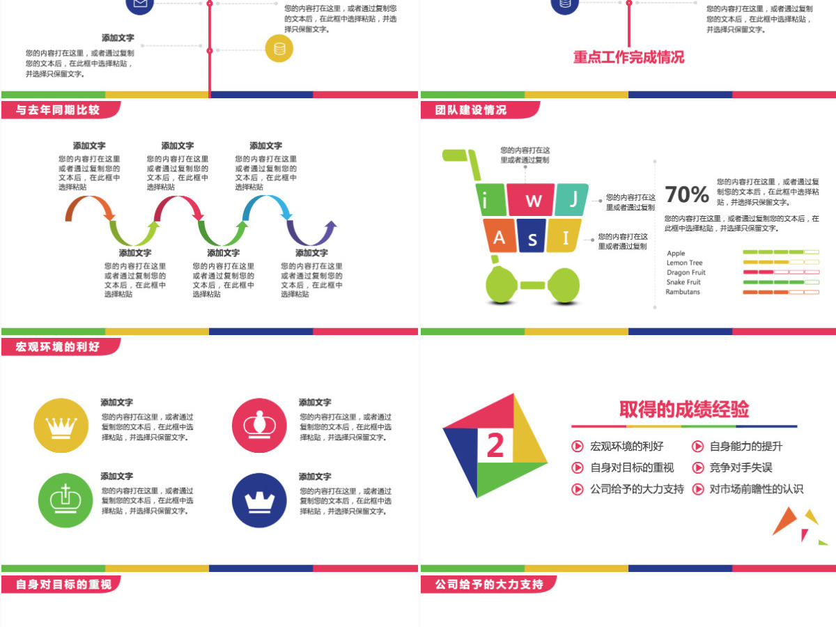 炫彩工作汇报年终总结PPT模板 炫彩工作汇报年终总结PPT模板