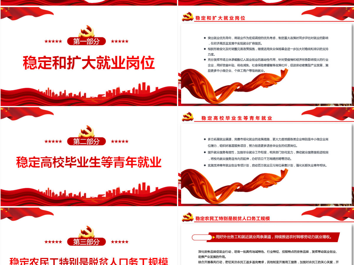 八大举措稳就业党政风党员干部学习教育专题党课课件模板PPT-含讲稿 八大举措稳就业党政风党员干部学习教育专题党课课件模板PPT-含讲稿