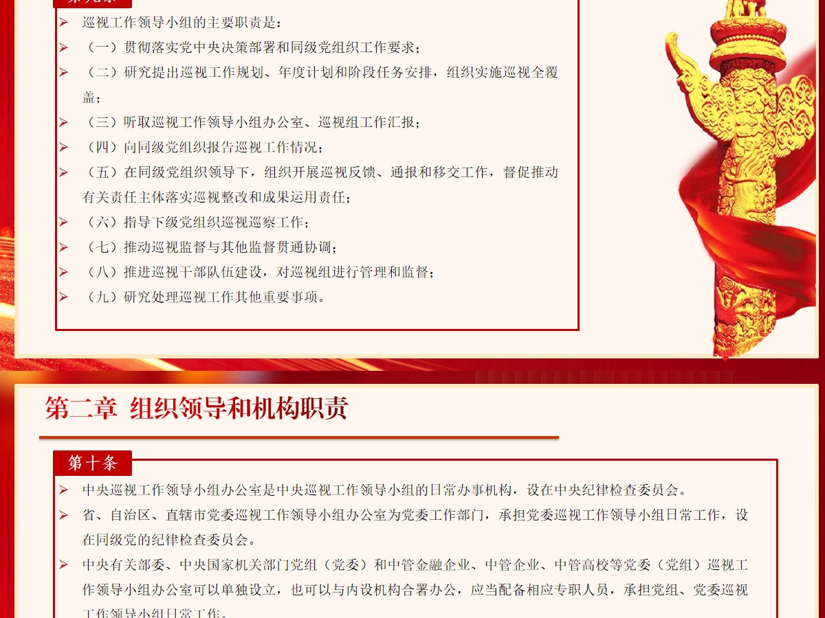  新修订《中国共产党巡视工作条例》条文对照学习