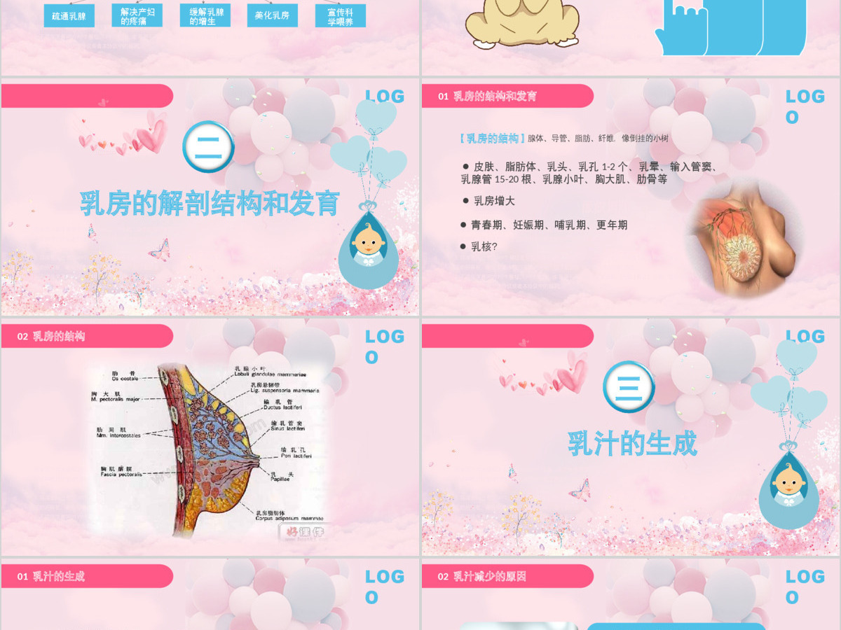催乳师培训职业培训教育粉蓝色温馨ppt模板 催乳师培训职业培训教育粉蓝色温馨ppt模板