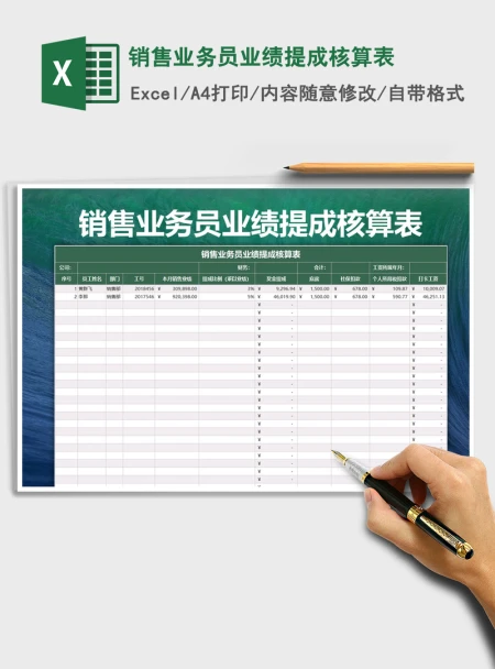2021年销售业务员业绩提成核算表 2021年销售业务员业绩提成核算表
