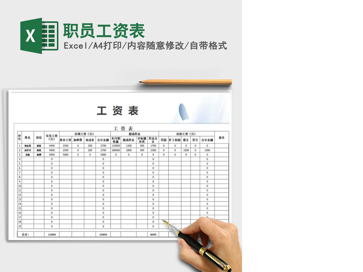 2021年职员工资表