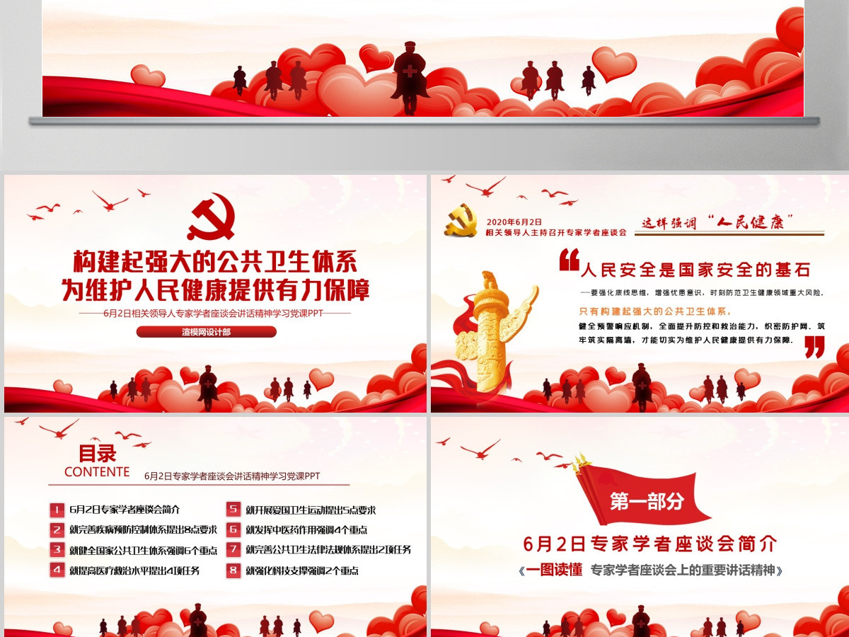 6月2日专家学者座谈会讲话精神构建强大的公共卫生体系学习党课--含讲稿