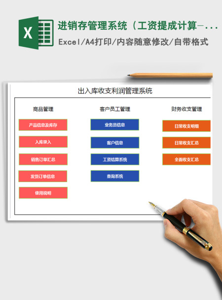 2021年进销存管理系统（工资提成计算-收支利润统计）