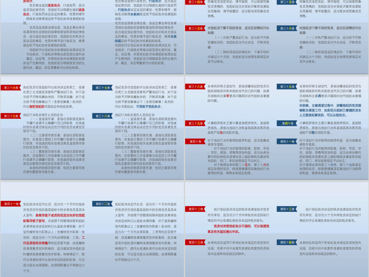 原创修订对照表中国共产党纪律处分条例党课PPT 原创修订对照表中国共产党纪律处分条例党课PPT
