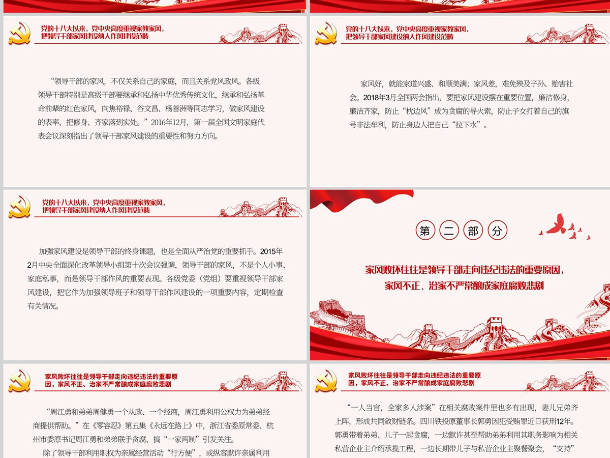 优化家风是领导干部必修课大气党政风党员干部学习辅导微党课课件PPT-含讲稿
