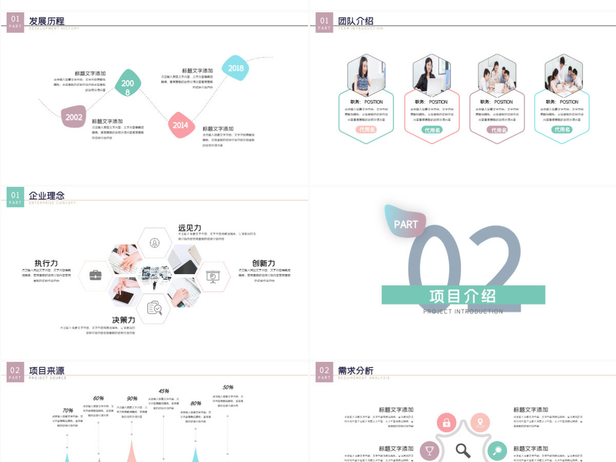 2024简约微渐变风格商业计划书PPT模板
